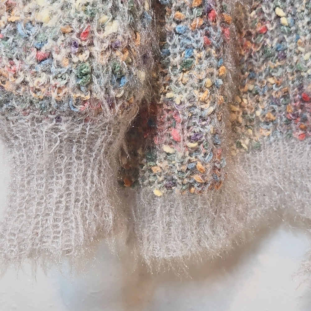 SHEIN Multicolor Fuzzy Knit Open Cardigan - Picture 6 of 9